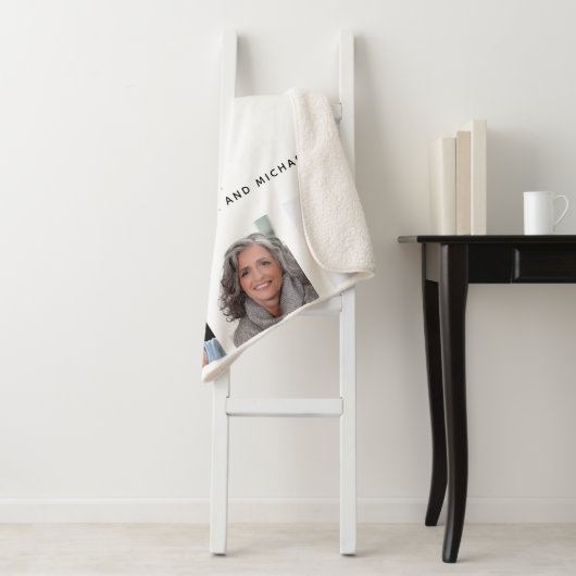 Moeder foto collage familie wit sherpa deken (In situ)