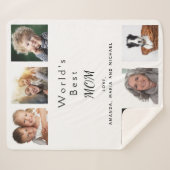 Moeder foto collage familie wit sherpa deken (Voorkant (horizontaal))