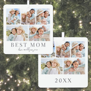 Moeder Foto Collage Kerstmis Metalen Ornament