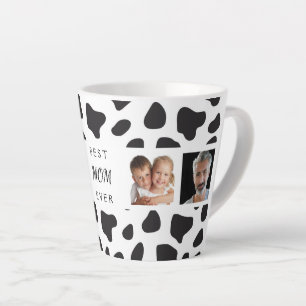 Moeder foto collage koe zwart wit latte mok