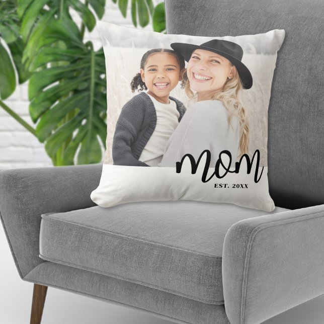 Moeder Fotocadeau Gesticht Kussen (Mom Established Photo Gift Throw Pillow)