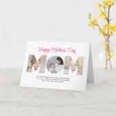 Moeder Fotocollage Uitknippen Moederdag Verjaardag Kaart (Gele Bloem)