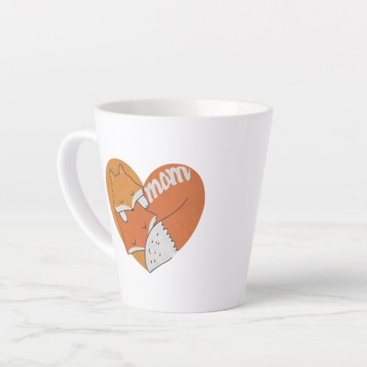 Moeder Fox en Baby Fox Love Latte Mok (Linkerhoek)
