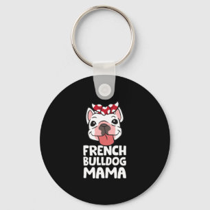 Moeder Franse Bulldog Hond Franse Bulldog Mama Sleutelhanger