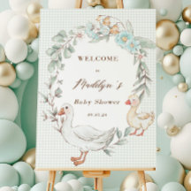 Moeder Ganzen Baby Shower Welkom Bord Sjabloon