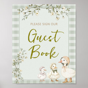Moeder Ganzen en Gansje Baby Shower Gastboek Poster