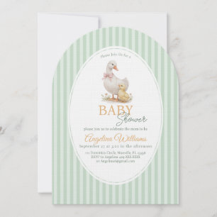 Moeder Ganzen en Kuiken Baby Shower Uitnodiging