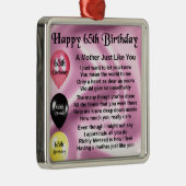 Moeder gedicht - 65e verjaardag metalen ornament (Rechts)