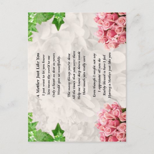 Moeder gedicht - Flowers design Briefkaart (Voorkant)