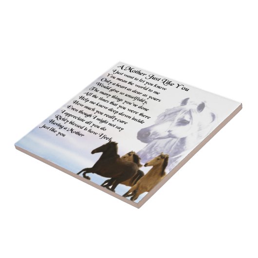 Moeder gedicht - Ontwerp van paarden Tegeltje (Zijkant)