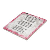 Moeder gedicht - Roze Floral Design Tegeltje (Zijkant)