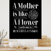 Moeder geeft een moeder als een bloem poster (Keuken)