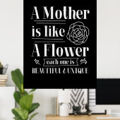 Moeder geeft een moeder als een bloem poster (Thuiskantoor)