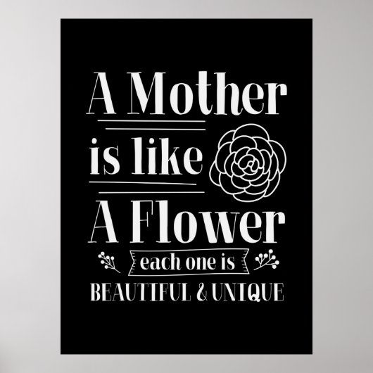 Moeder geeft een moeder als een bloem poster (Voorkant)