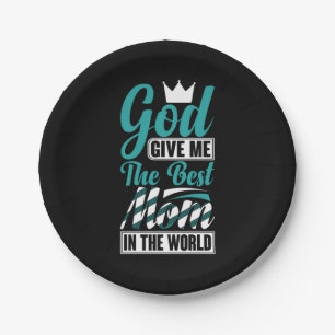 Moeder geeft me de beste moeder. papieren bordje
