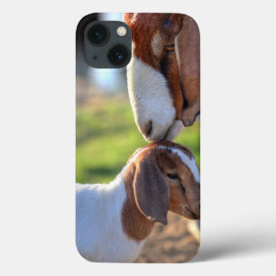 Moeder geit kussen haar baby op haar hoofd. iPhone 13 hoesje