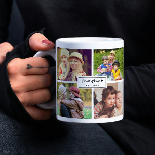 Moeder Gesticht Jaar 4 Fotocollage Moeder Cadeau Koffiemok
