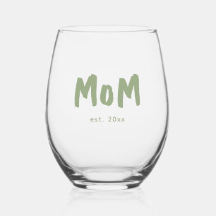 Moeder Gesticht Sage Groene Typografie Nieuwe Moed Wijnglas Zonder Voet