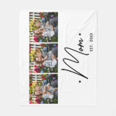 Moeder Gevestigd Script 3 Foto Wit Fleece Deken (Voorkant)