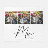 Moeder Gevestigd Script 3 Foto Wit Fleece Deken (Voorkant (Horizontaal))
