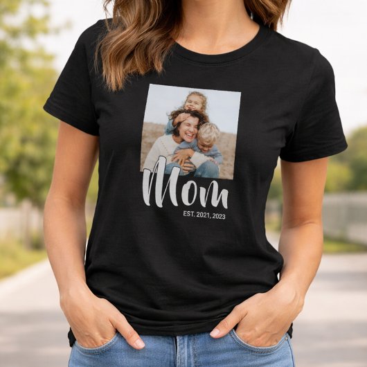 Moeder Gevestigd Script Foto T-shirt