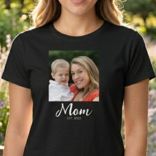 Moeder Gevestigd Script Foto  T-shirt
