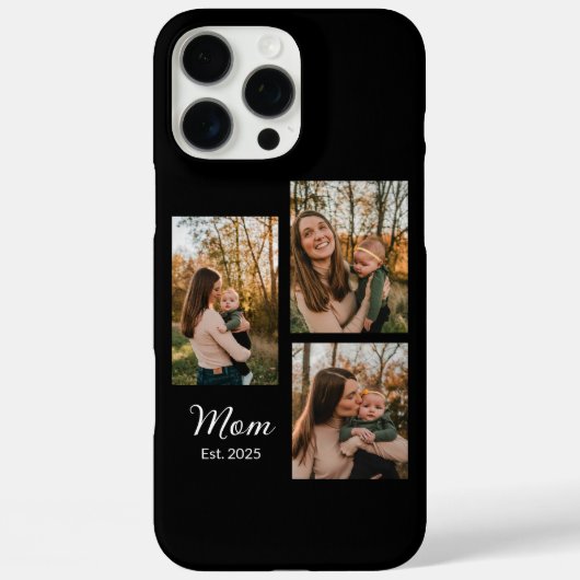 Moeder Gevestigd Script Zwart 3 Foto Case-Mate iPhone Case (Achterkant)