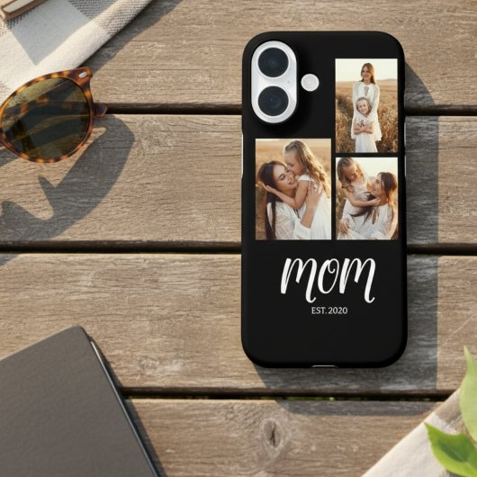 Moeder Gevestigd Script Zwart 3 Foto Case-Mate iPhone Case