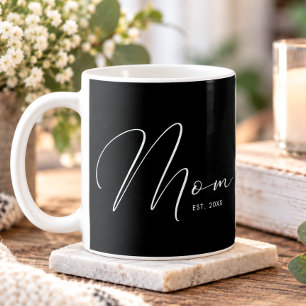 Moeder Gevestigd Script Zwart Nieuwe Moeder Koffiemok