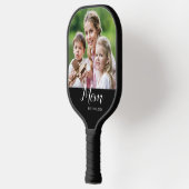Moeder Gevestigd Script Zwarte Foto Pickleball Paddle (Links)