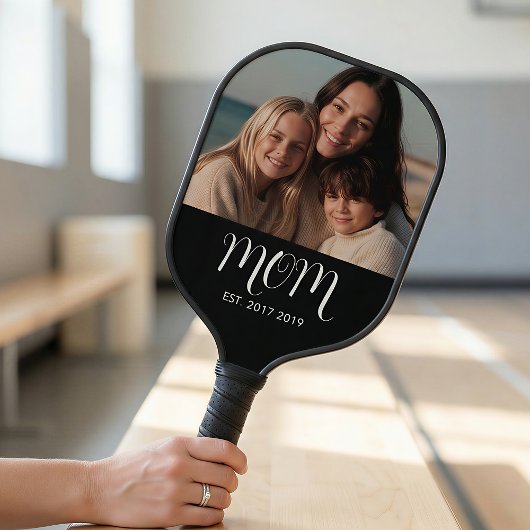 Moeder Gevestigde Fun Script Foto Pickleball Paddle