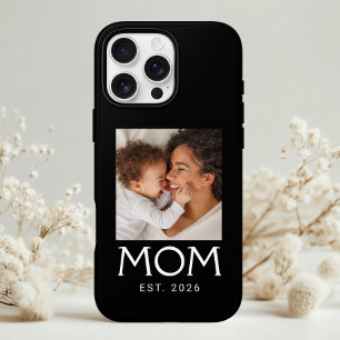 Moeder Gevestigde Typografie Foto Zwart iPhone 16 Hoesje