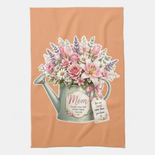 Moeder gietkan bloemboeket - Moederdag cadeau Theedoek