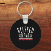 Moeder Gift Blessed Mama Sleutelhanger (Voorkant)