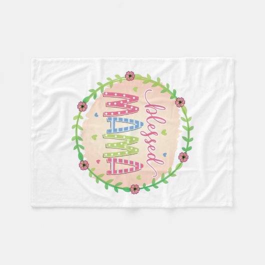 Moeder Gift Blessed Moeder Fleece Deken (Voorkant (Horizontaal))