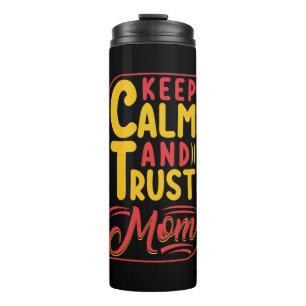 Moeder Gift Keep Calm en vertrouw op mam Thermosbeker