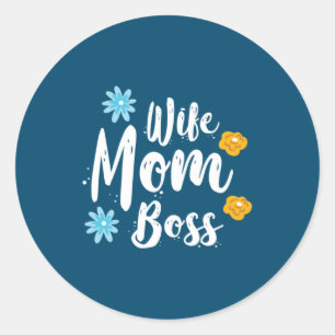 Moeder Gift Wife mama Boss Ronde Sticker