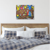 Moeder Giraffe Canvas Afdruk (Insitu (Slaapkamer))