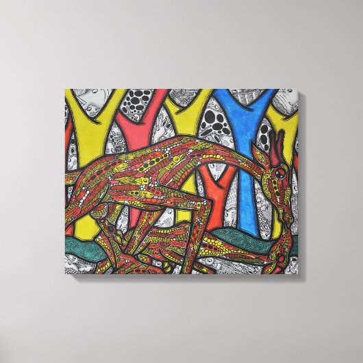 Moeder Giraffe Canvas Afdruk (Voorkant)