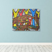 Moeder Giraffe Canvas Afdruk (Insitu (Houten vloer))