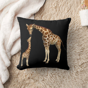 Moeder Giraffe en Baby Giraffe Kussen
