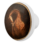 Moeder Giraffe en Baby Keramische Knop (Rechts)