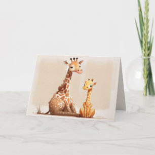 Moeder Giraffe met Baby Kaart