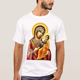 Moeder Gods Maagd en kind 3 icoon T-shirt
