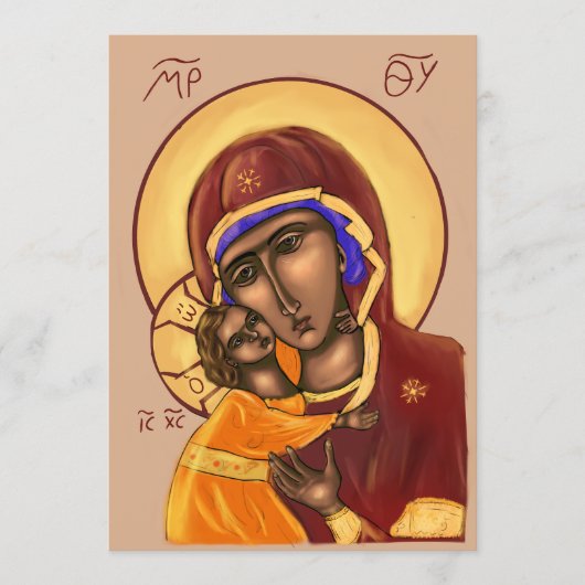 Moeder Gods Papier Icoon Kaart (Voorkant)