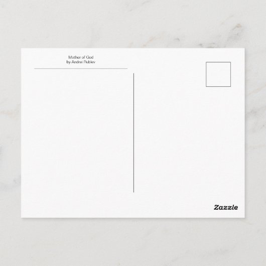 Moeder Gods van Andrej Roebljov Briefkaart (Achterkant)