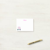 Moeder Golfer Roze Stippen Kar Naam Post-it® Notes (Op bureau)