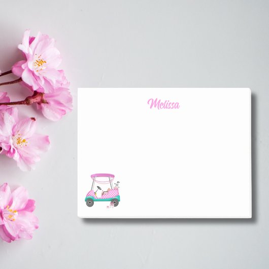 Moeder Golfer Roze Stippen Kar Naam Post-it® Notes