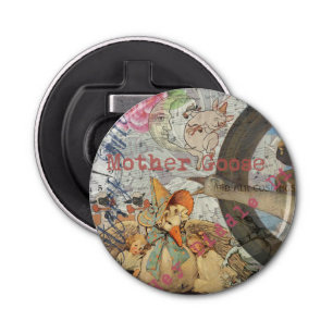 Moeder Goose Nursery Rhyme Fairy Tale Button Flesopener