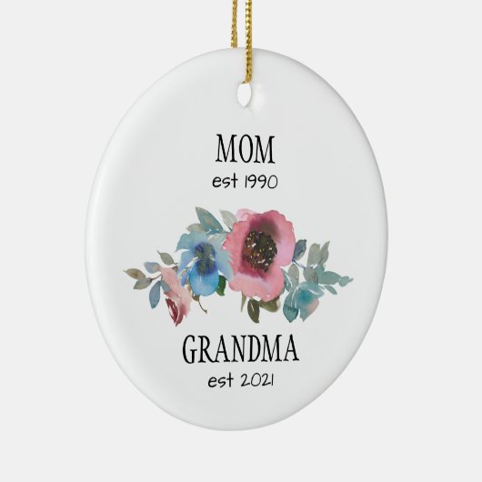 moeder grootmoeder: zwangerschapsaankondiging keramisch ornament (Rechts)